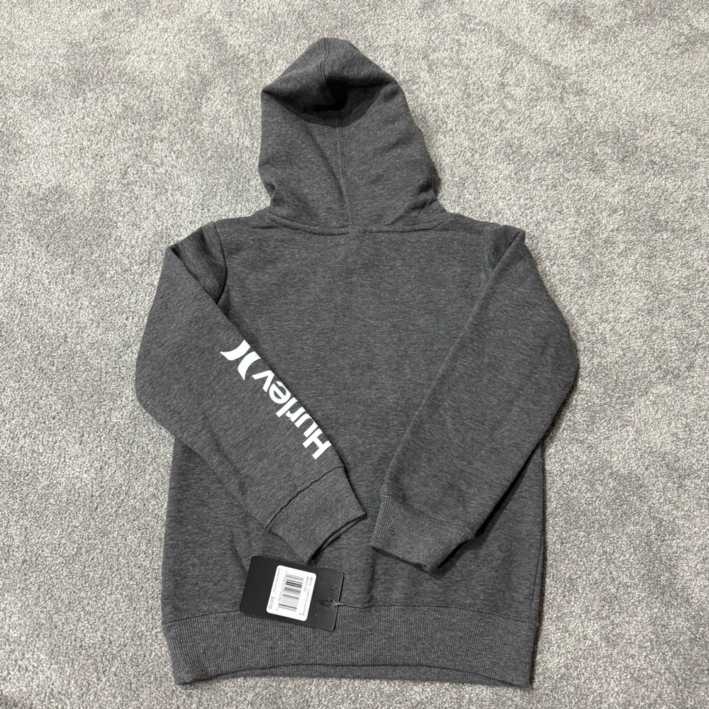 NWT Hurley Floral Charcoal Heather Pullover Hoodie with Pocket boys size 7 - Picture 7 of 7